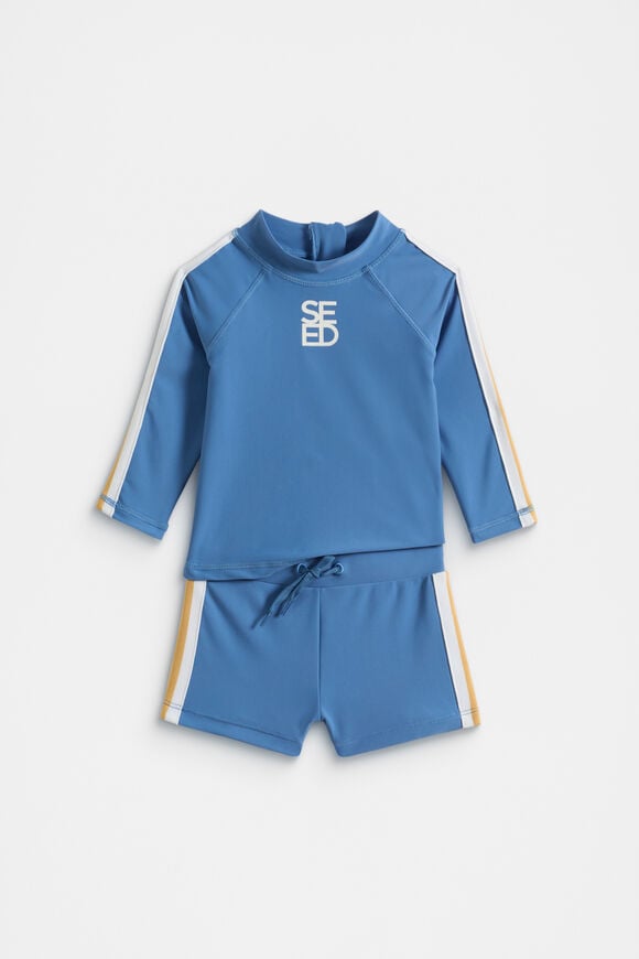 Logo Swim Set  Moody Blue  hi-res