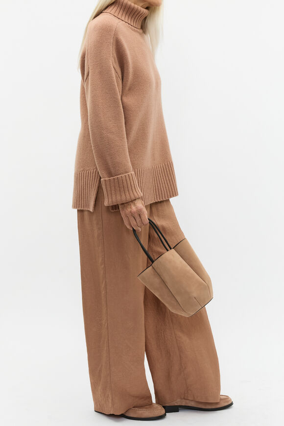 Textured Satin Pant  Amaretto  hi-res