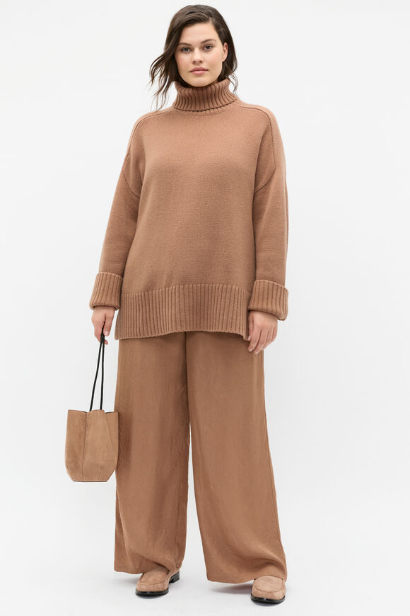 Textured Satin Pant  Amaretto  hi-res