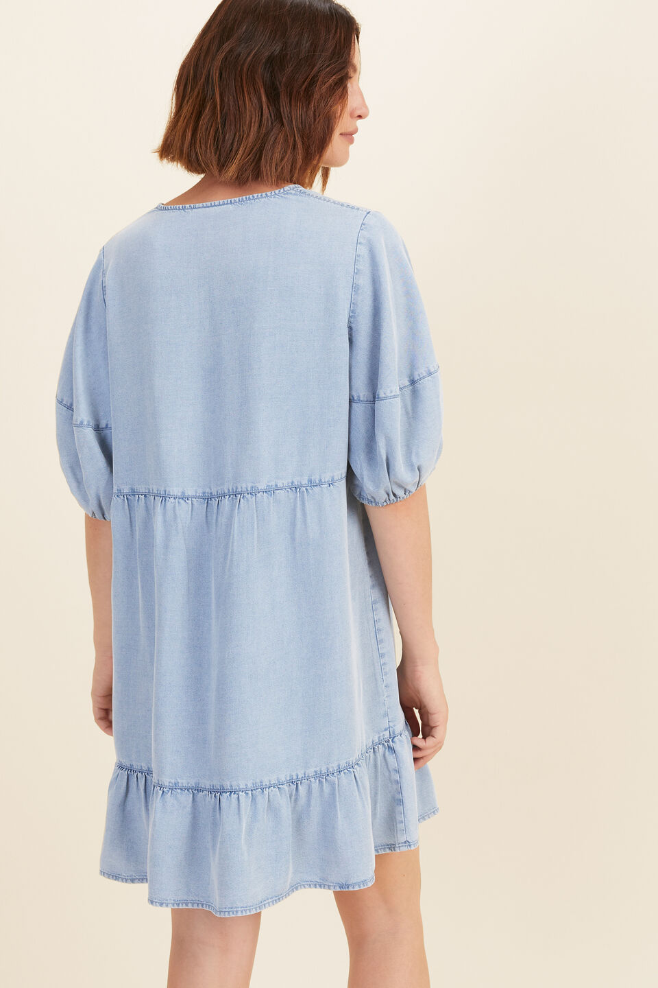 Frill Hem Mini Dress  Pure Blue T