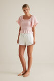 Shirred Mini Stripe Top    hi-res