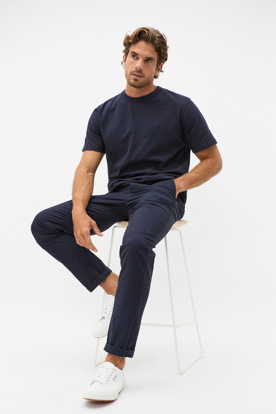 Crew Tee  Midnight Blue