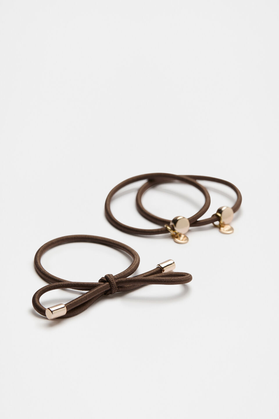 Metal Detail Hair Tie Pack  Affogato