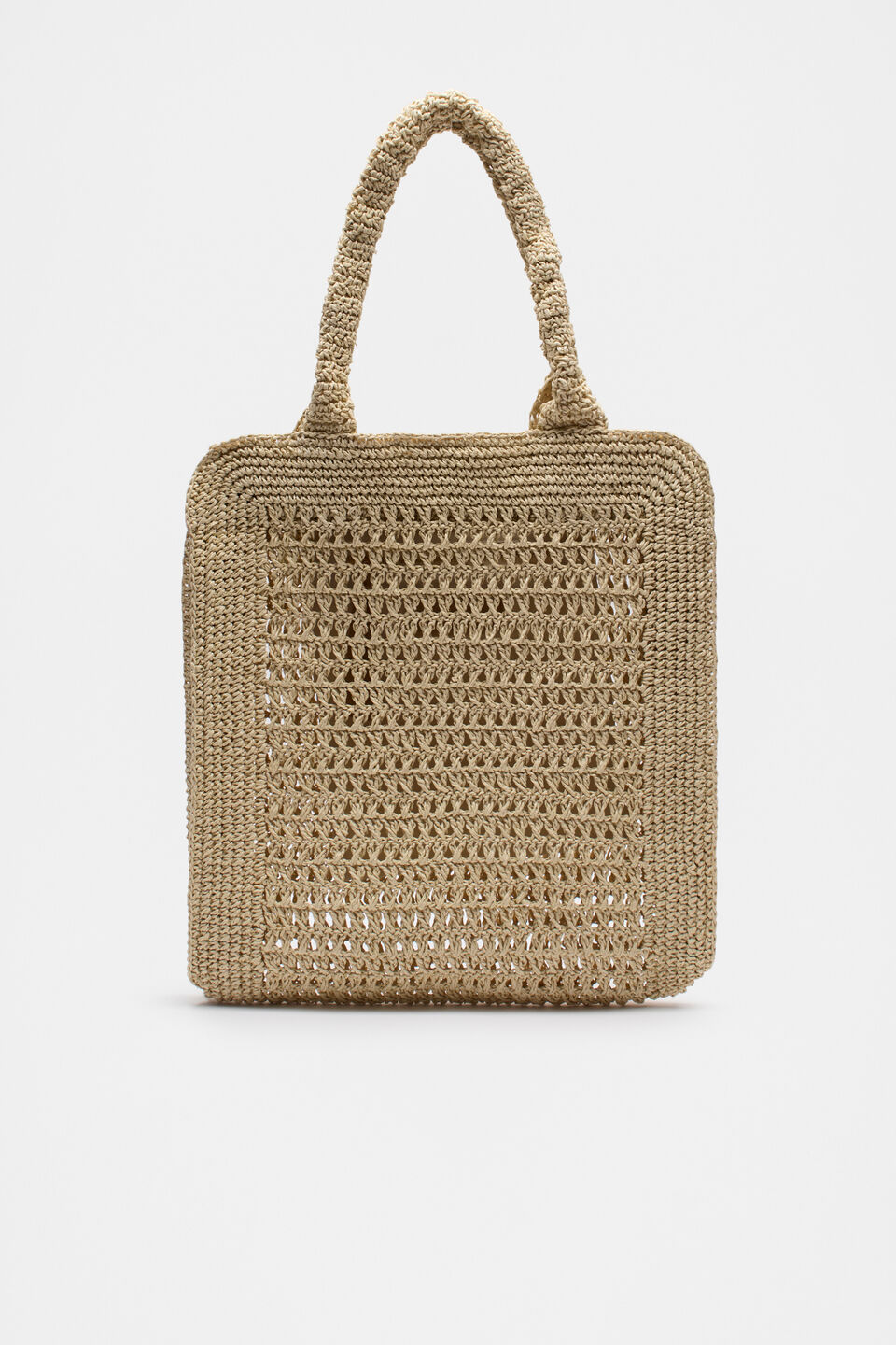 Crochet Straw Tote  Natural