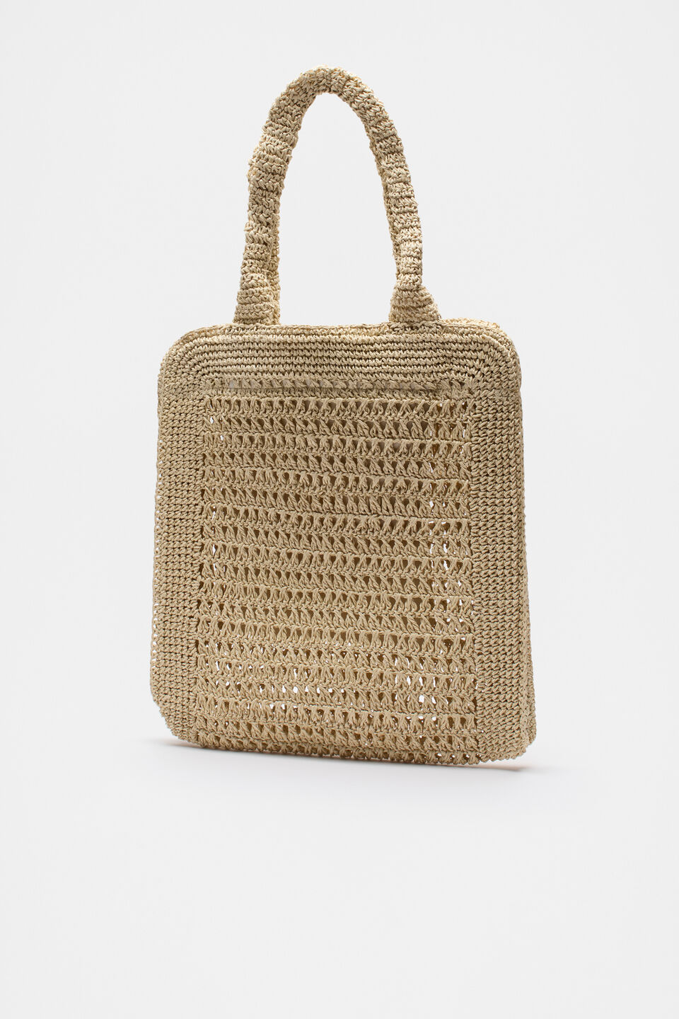 Crochet Straw Tote  Natural