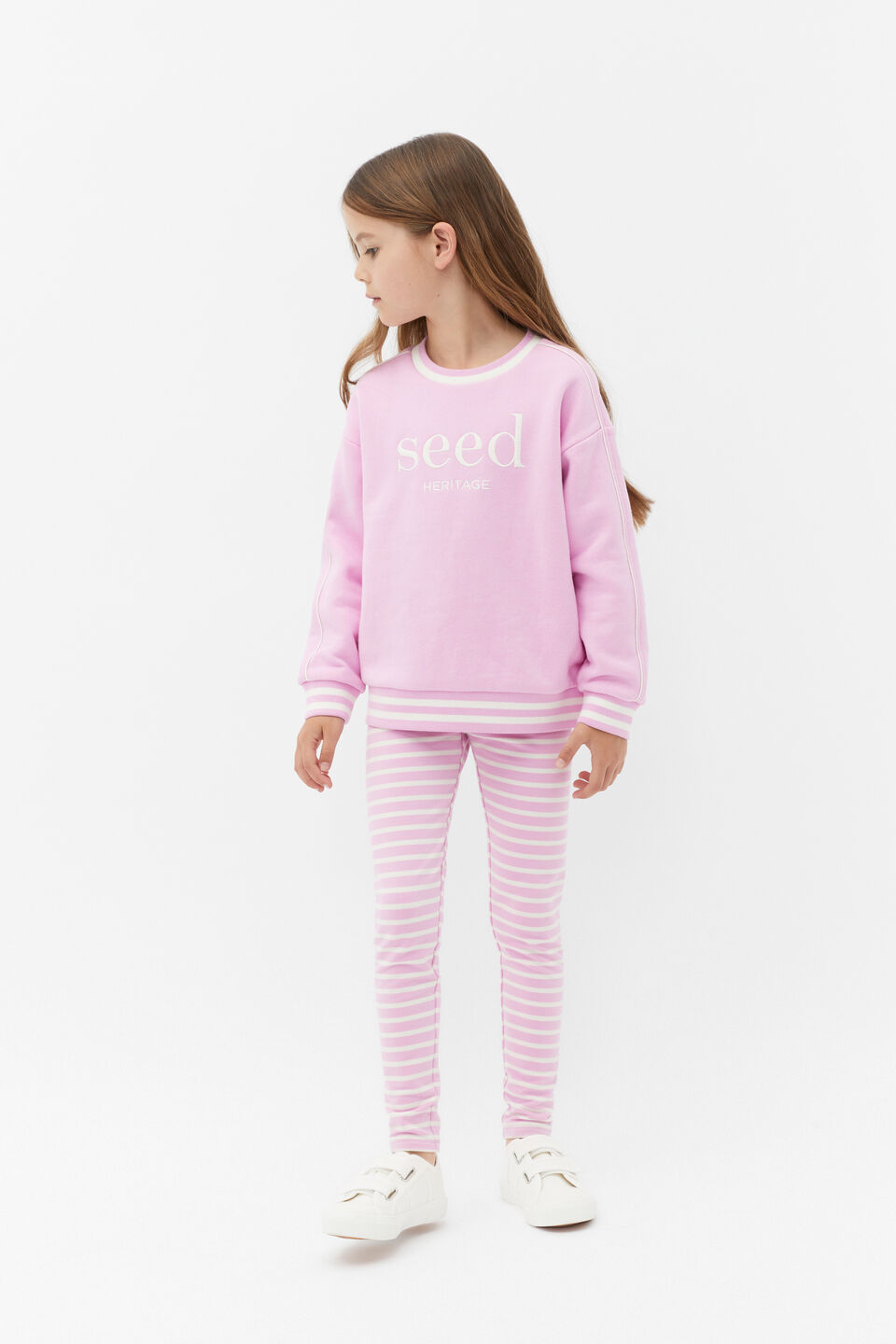 Core Terry Legging  Fairy Floss Stripe