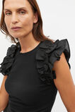Voile Ruffle Tee  Black  hi-res