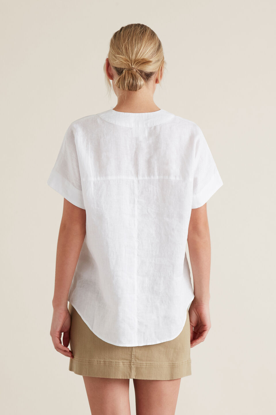 V Neck Linen Top  