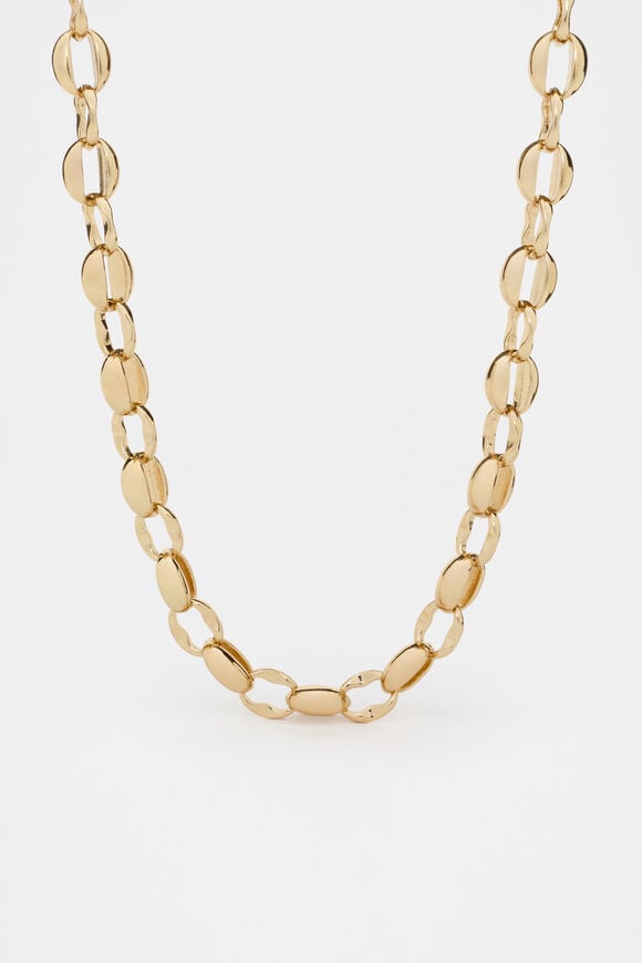 Luxe Round Link Necklace  Gold  hi-res