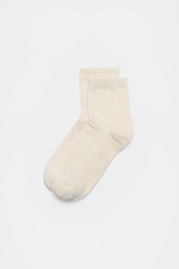 Quarter Crew Sock  Beige Marle  hi-res