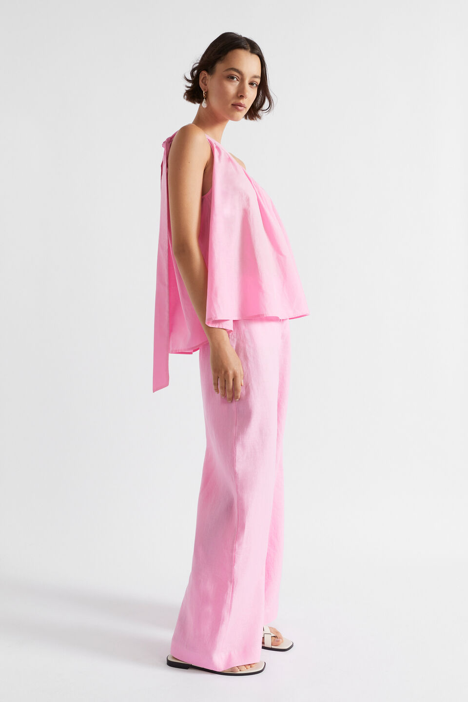 Voile Tie Shoulder Top  Pink Gin