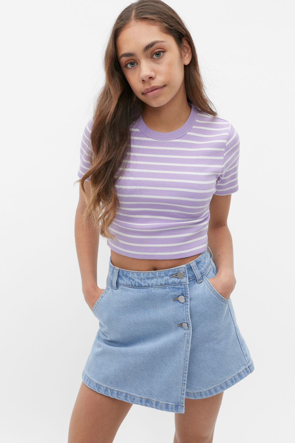 Stripe Rib Tee  Amethyst