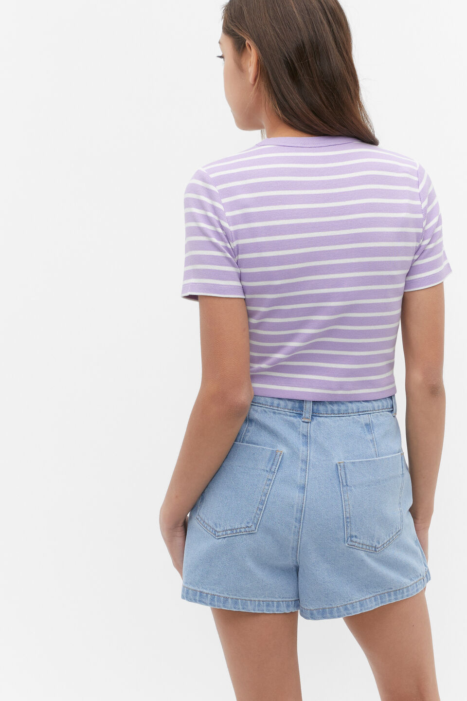 Stripe Rib Tee  Amethyst