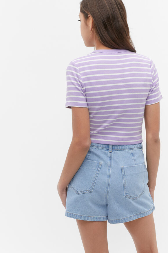 Stripe Rib Tee  Amethyst  hi-res