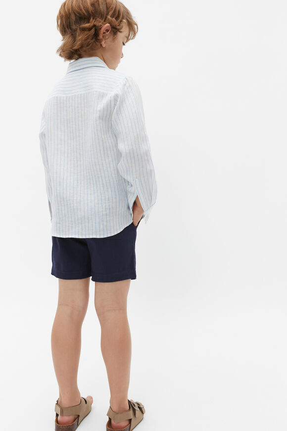 Stripe Linen Shirt  Dove Blue  hi-res