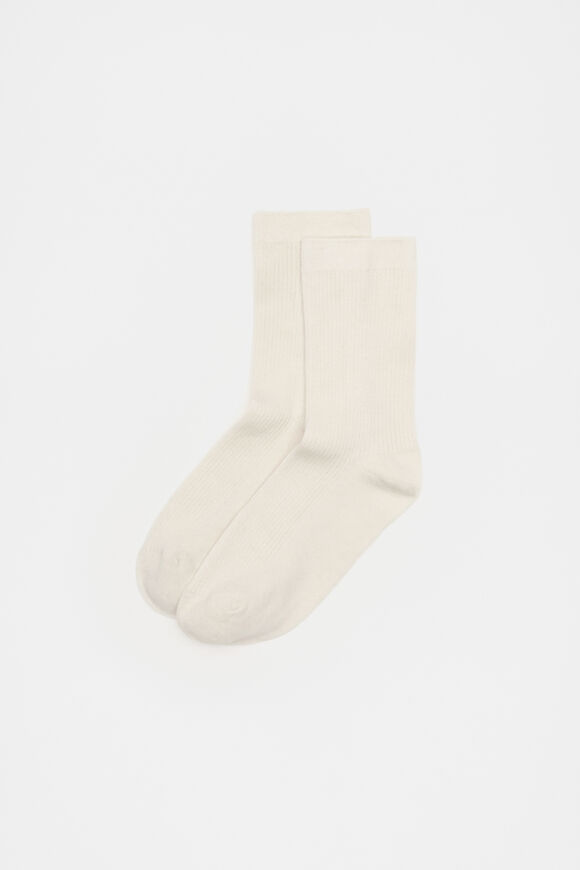 Cosy Rib Crew Sock  Cream  hi-res