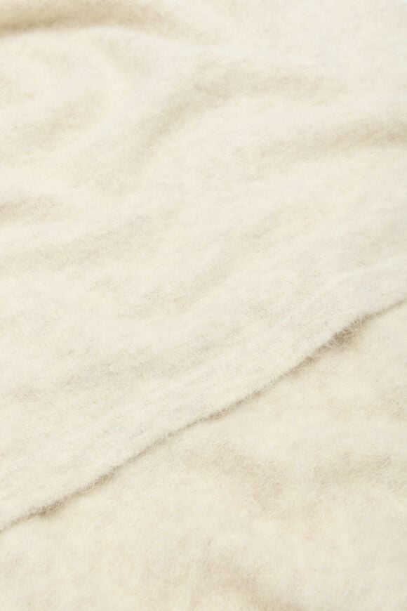 Fluffy Asymmetrical Poncho  Oat Marle  hi-res