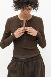 Core Rib Henley Top  Dark Espresso  hi-res