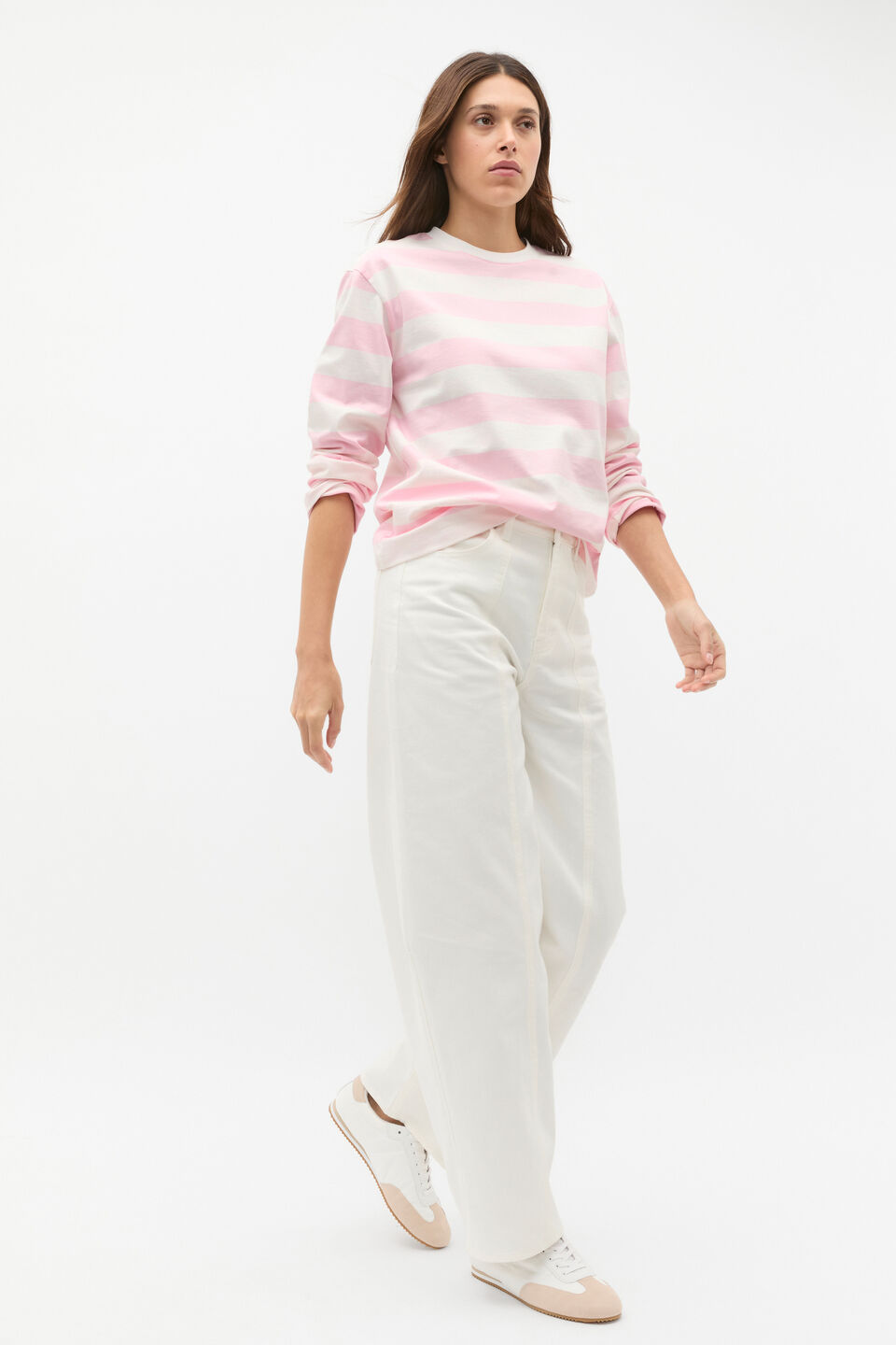 Oversized Stripe Top  Rose Petal Stripe