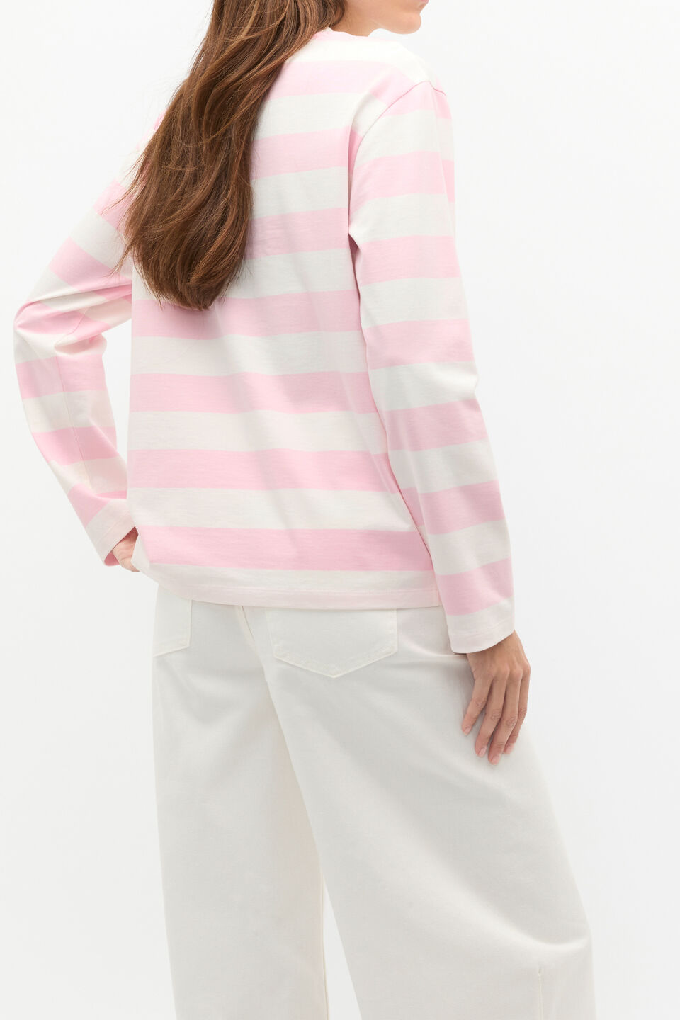 Oversized Stripe Top  Rose Petal Stripe