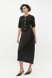 Satin Slip Skirt  Black  hi-res