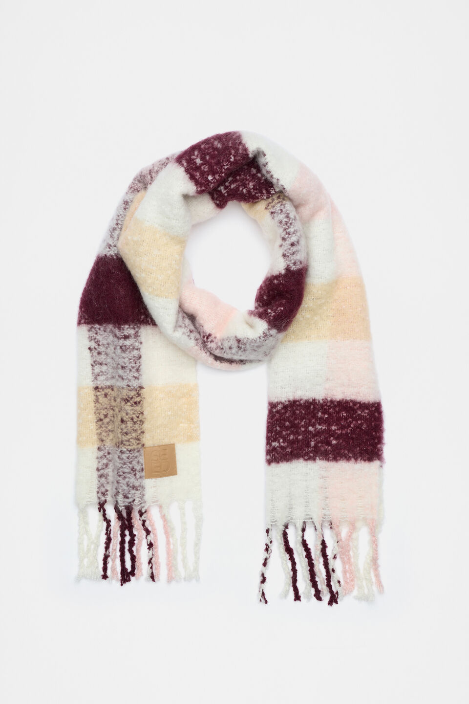 Check Textured Scarf  Rose Petal