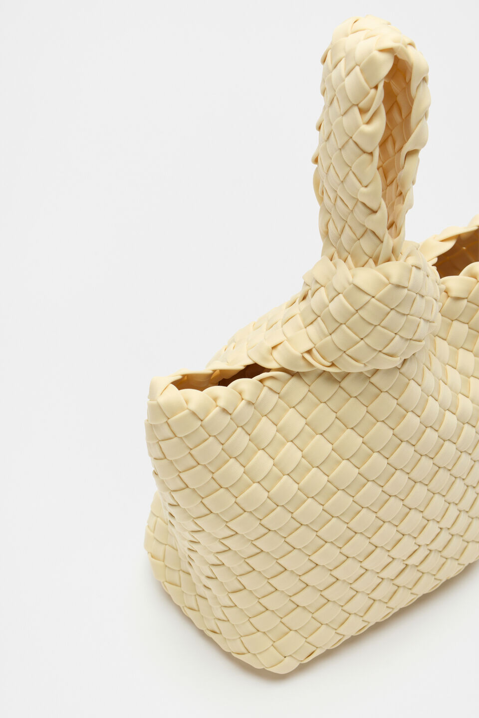 Woven Textured Mini Tote  Marzipan