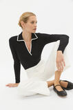 Contrast Rib Polo  Black  hi-res