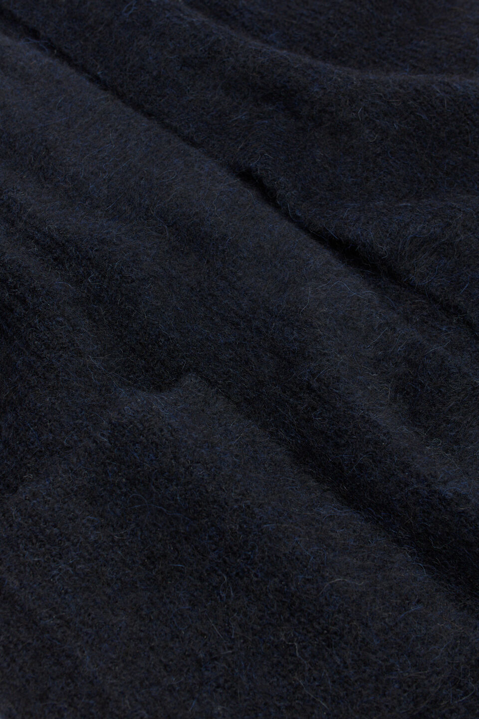 Rib Knit Mid Length Poncho  Twilight Blue