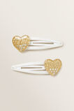 Glitter Heart Snap Pair  9  hi-res