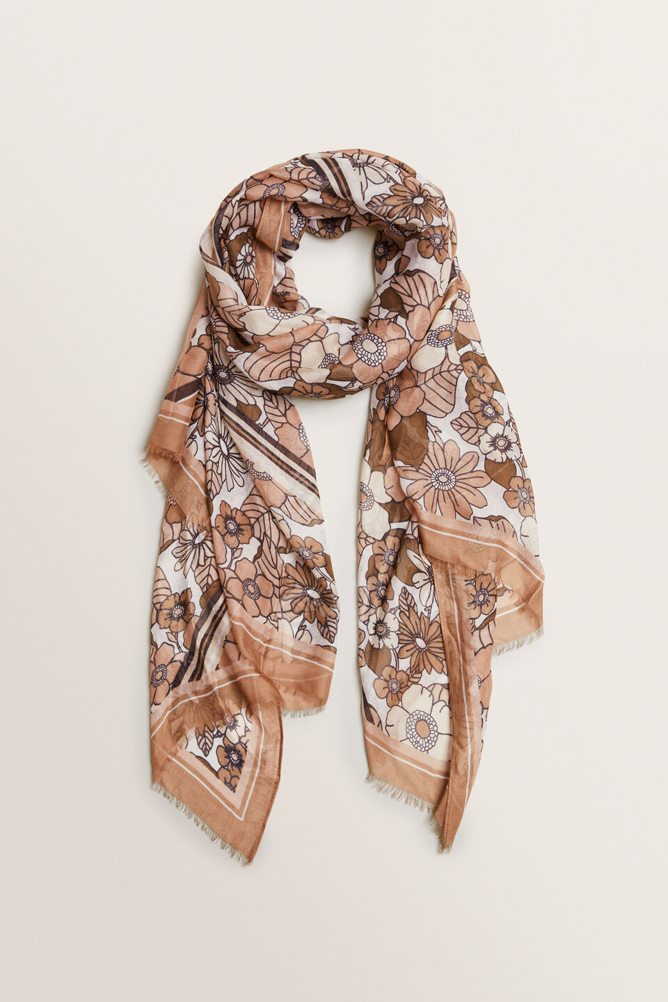 Retro Floral Scarf  