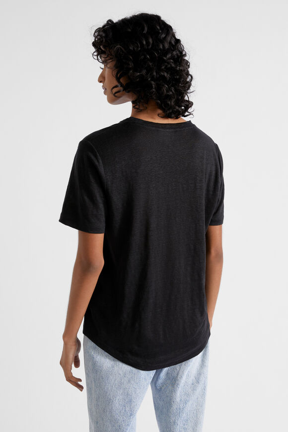 Core Linen Relaxed Tee  Black  hi-res