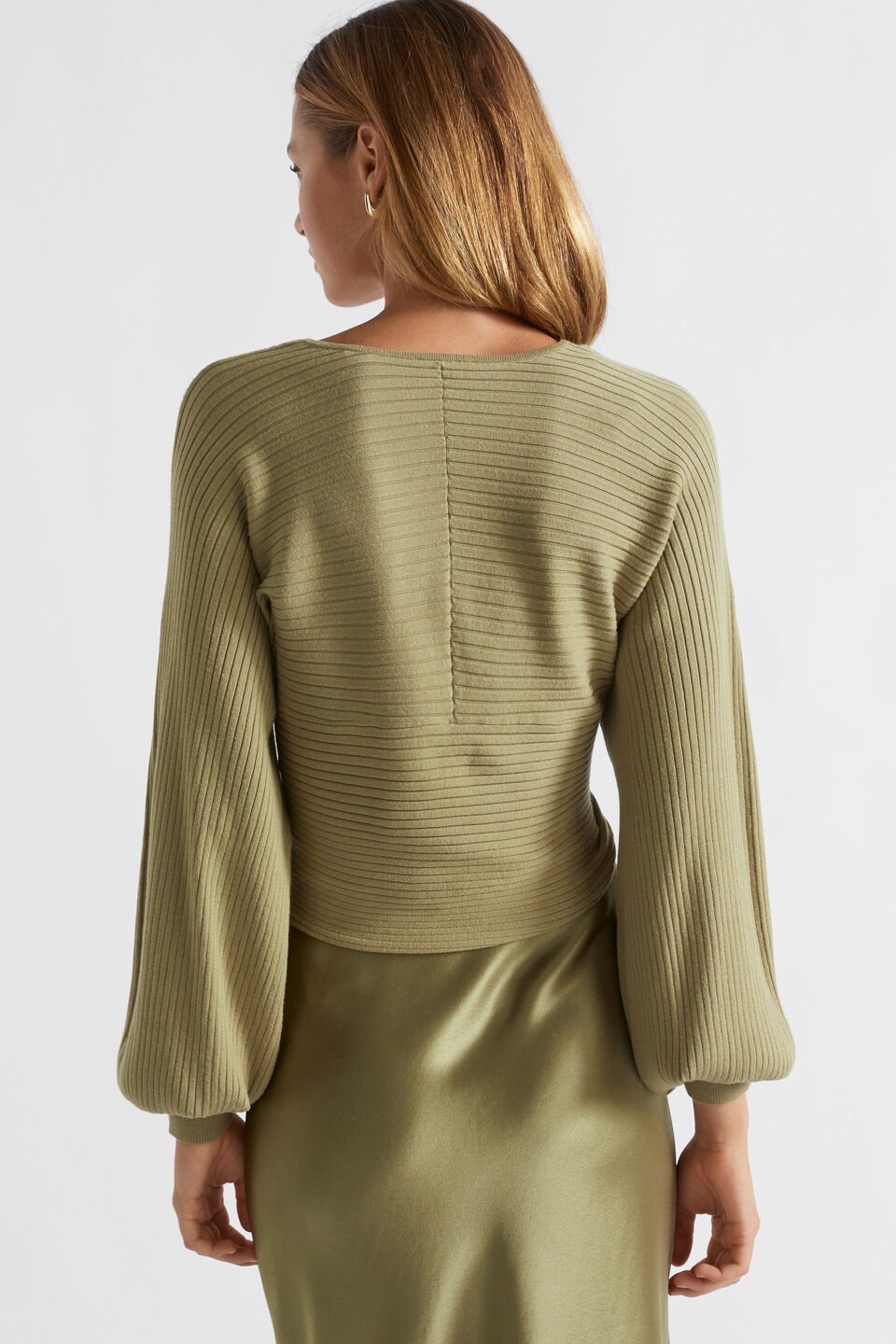 Rib Wrap Front Knit  Pistachio