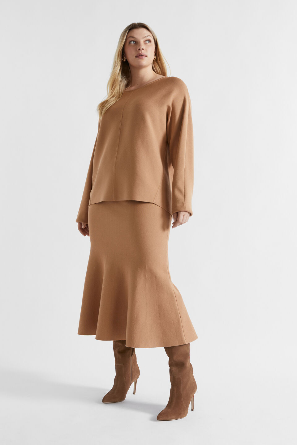Crepe Cocoon Knit  Fudge
