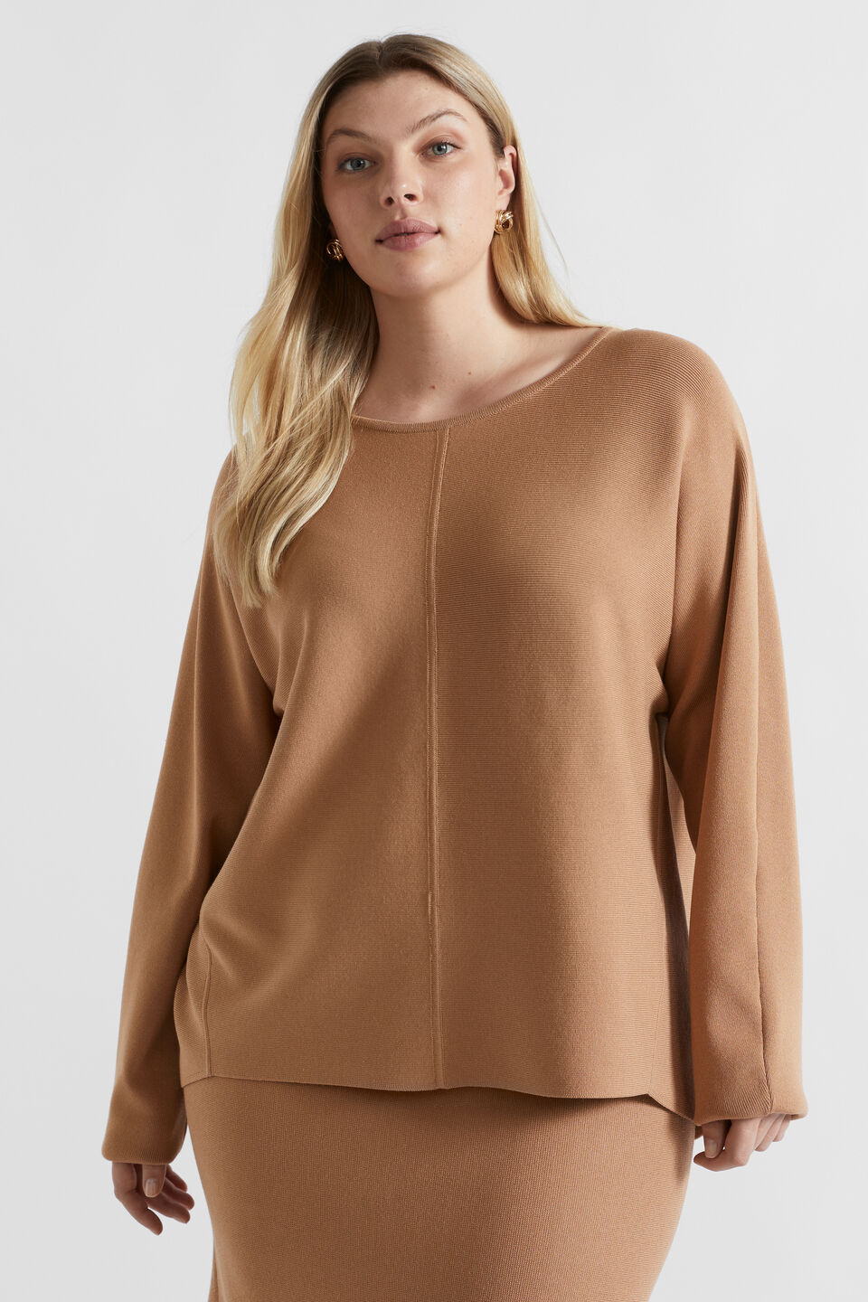 Crepe Cocoon Knit  Fudge