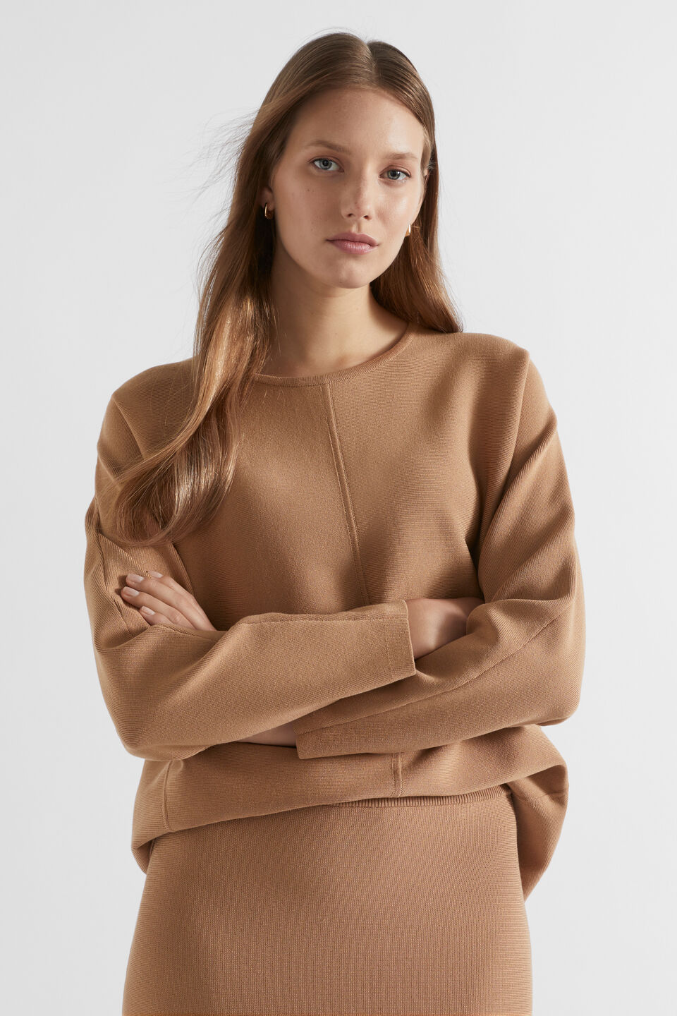 Crepe Cocoon Knit  Fudge