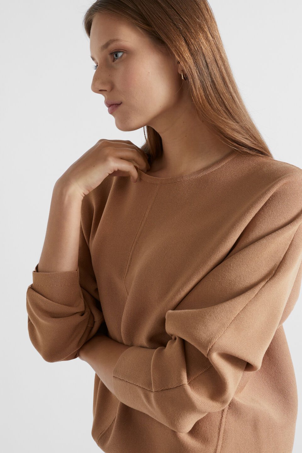 Crepe Cocoon Knit  Fudge