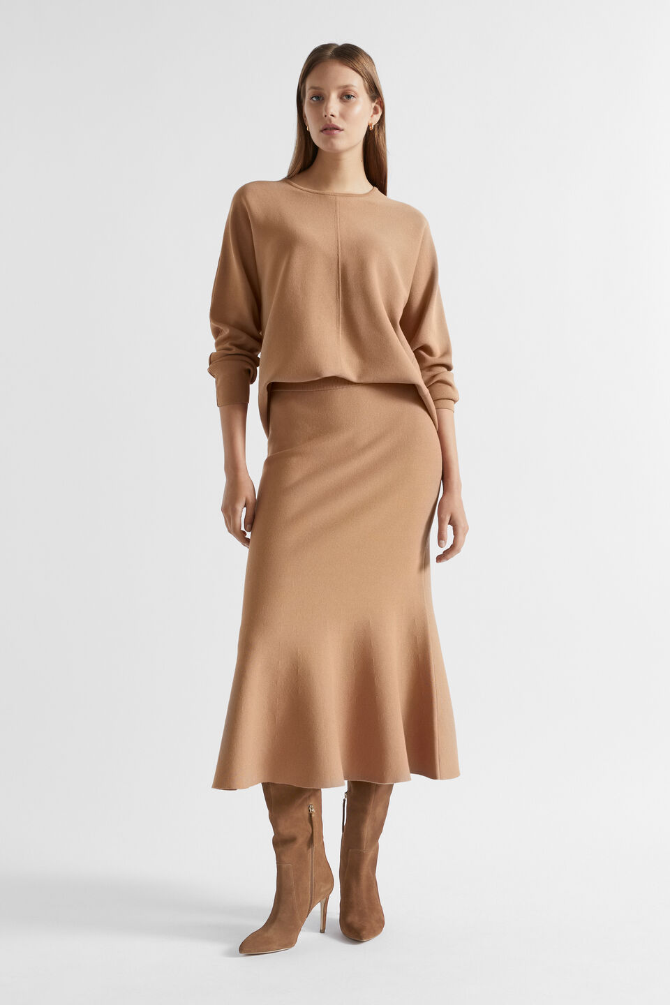 Crepe Cocoon Knit  Fudge