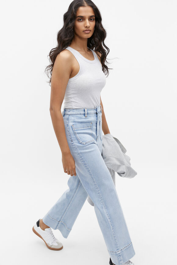 Core Fitted Tank  Light Grey Marle  hi-res