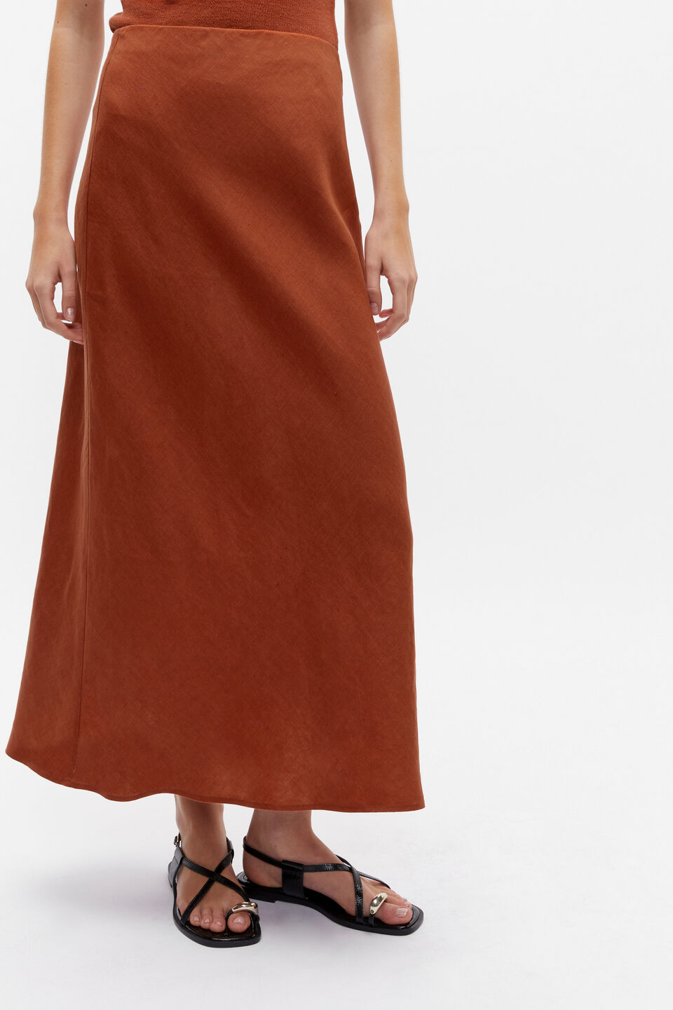 Core Linen Skirt  Russet
