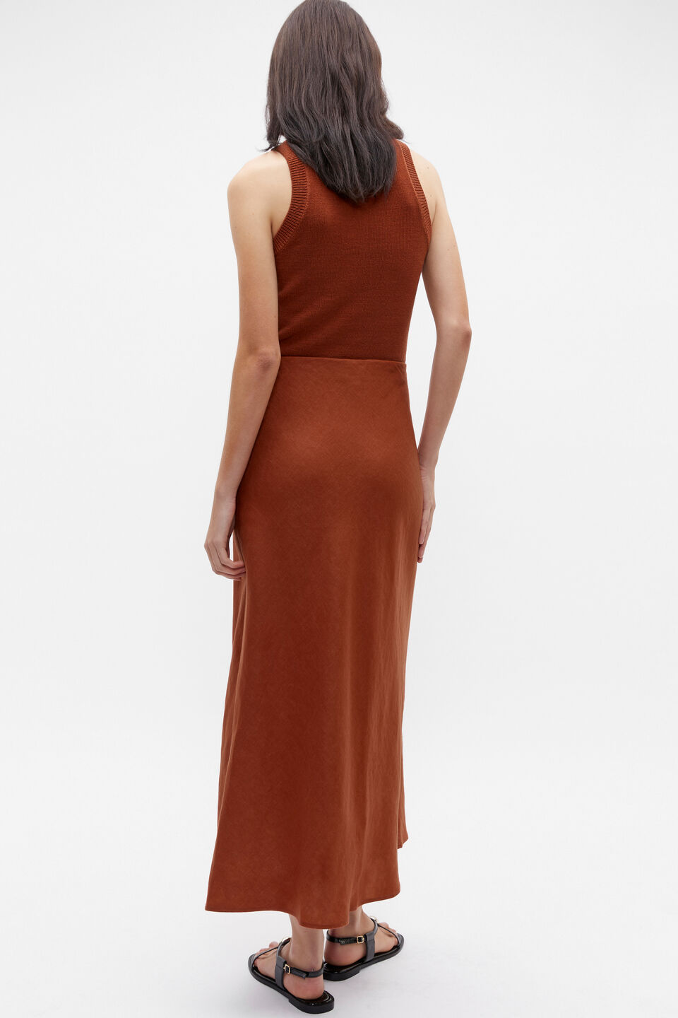 Core Linen Skirt  Russet