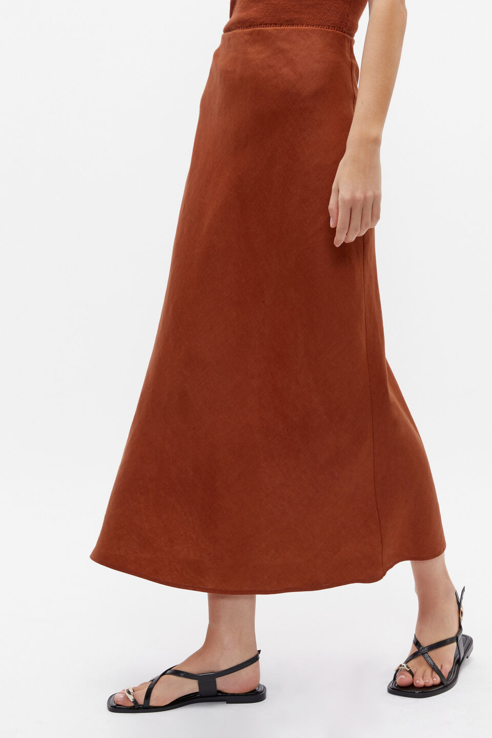 Core Linen Skirt  Russet