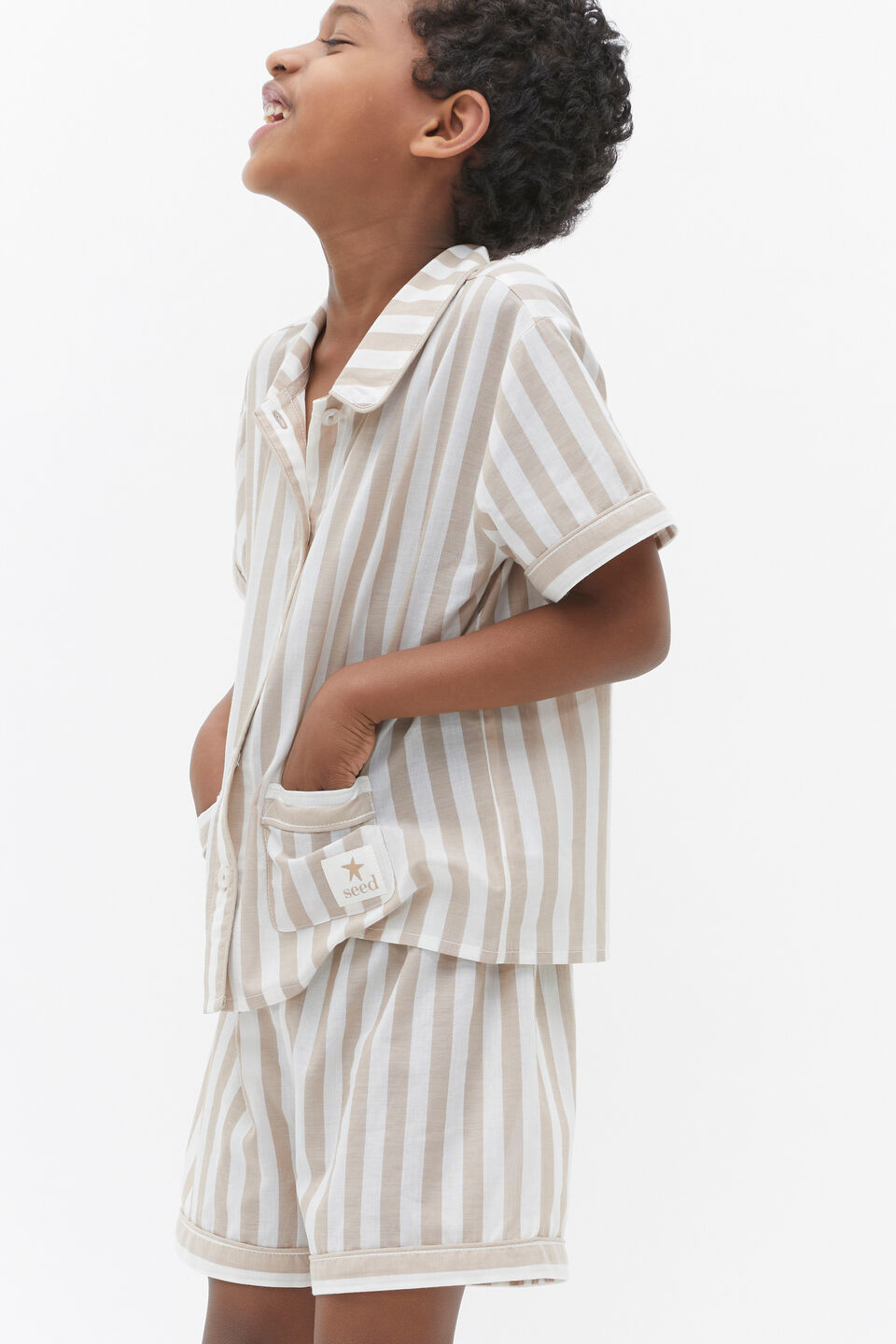 Stripe Pyjama  Latte