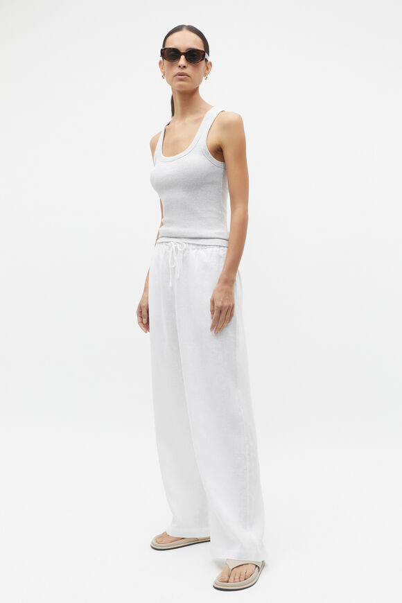 Australian Cotton Rib Tank  Light Grey Marle  hi-res