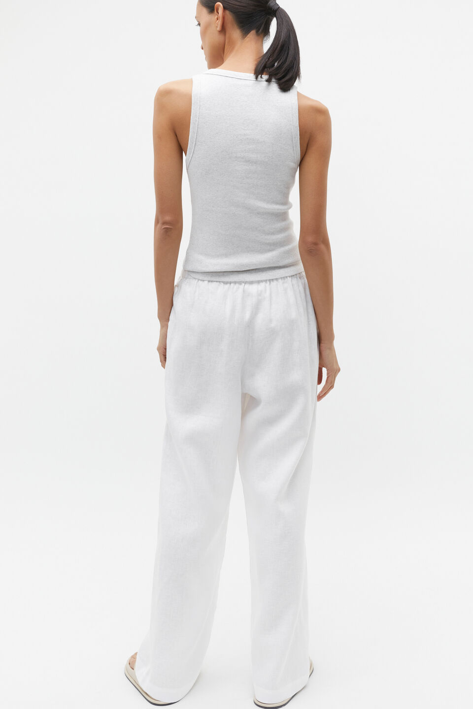 Australian Cotton Rib Tank  Light Grey Marle