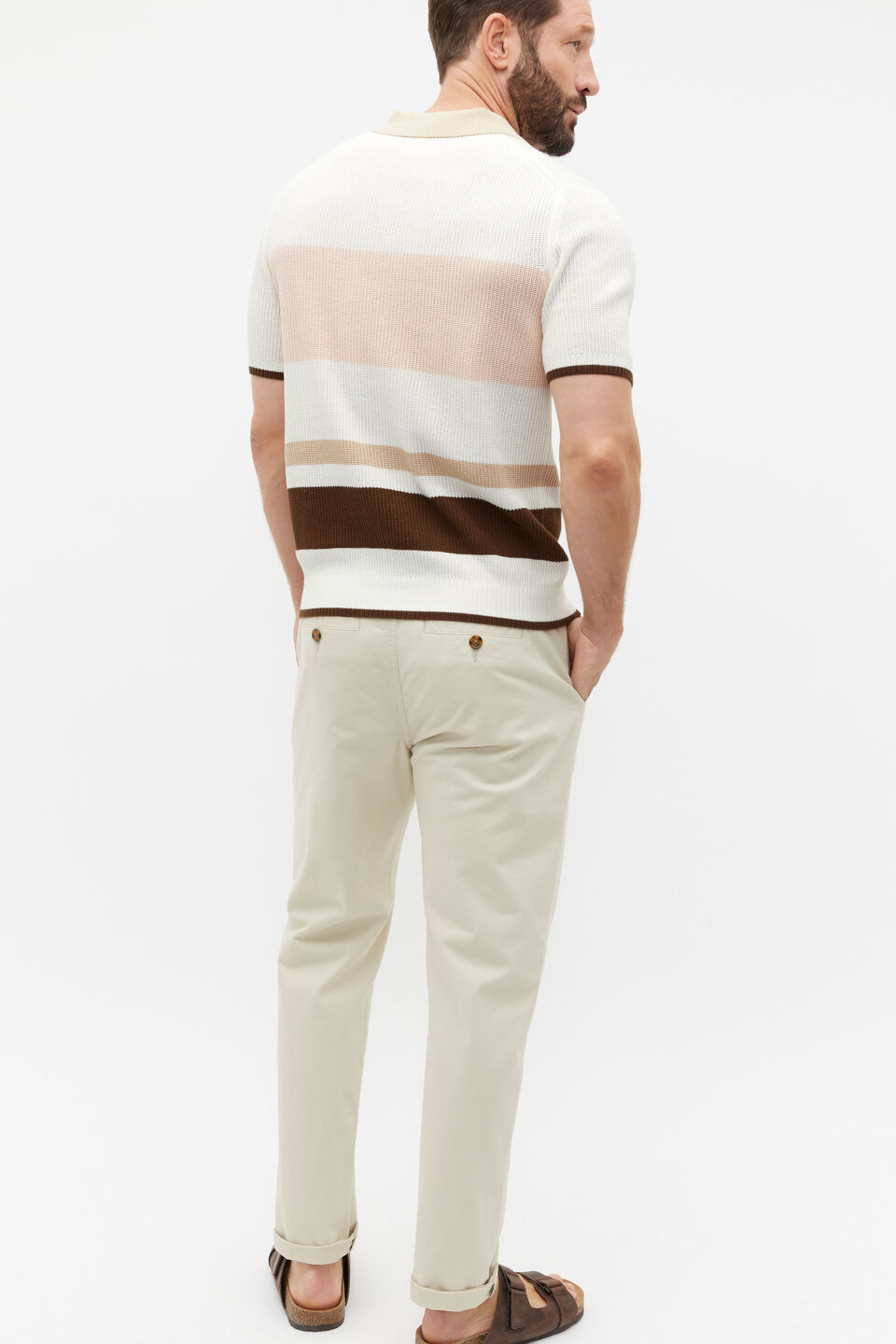 Stripe Trophy Polo  Chalk