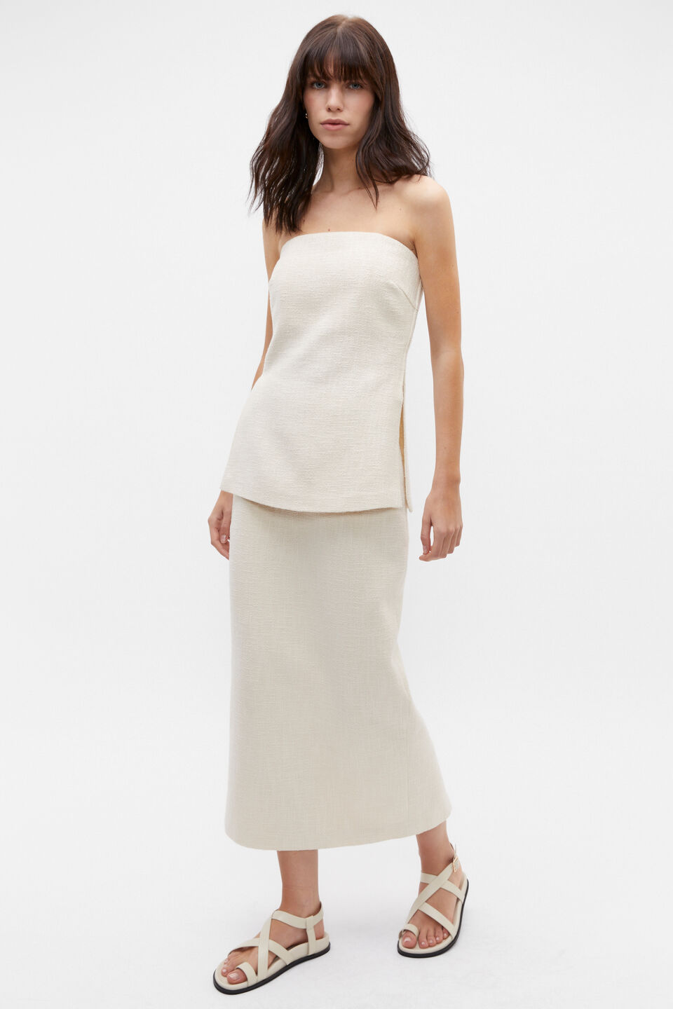 Tweed Pencil Skirt  Vanilla Cream