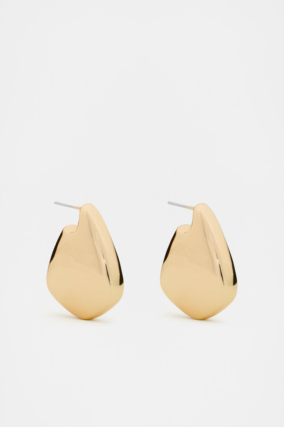 Large Angular Hoop  Gold