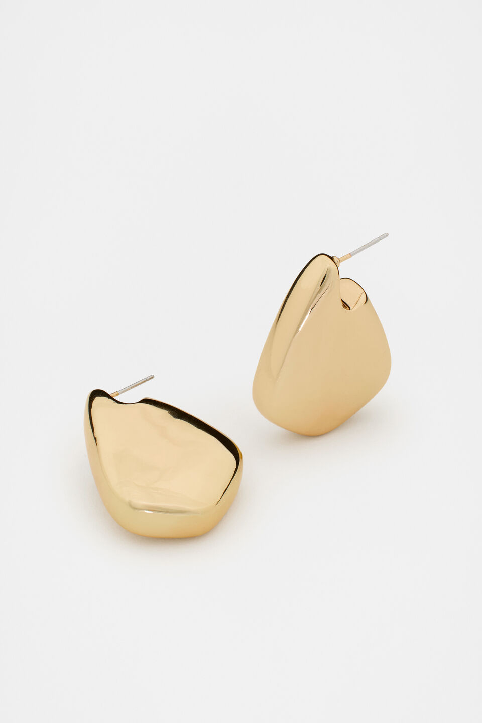 Large Angular Hoop  Gold