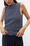 Stripe Textured Shell Top  Midnight Sky Stripe  hi-res